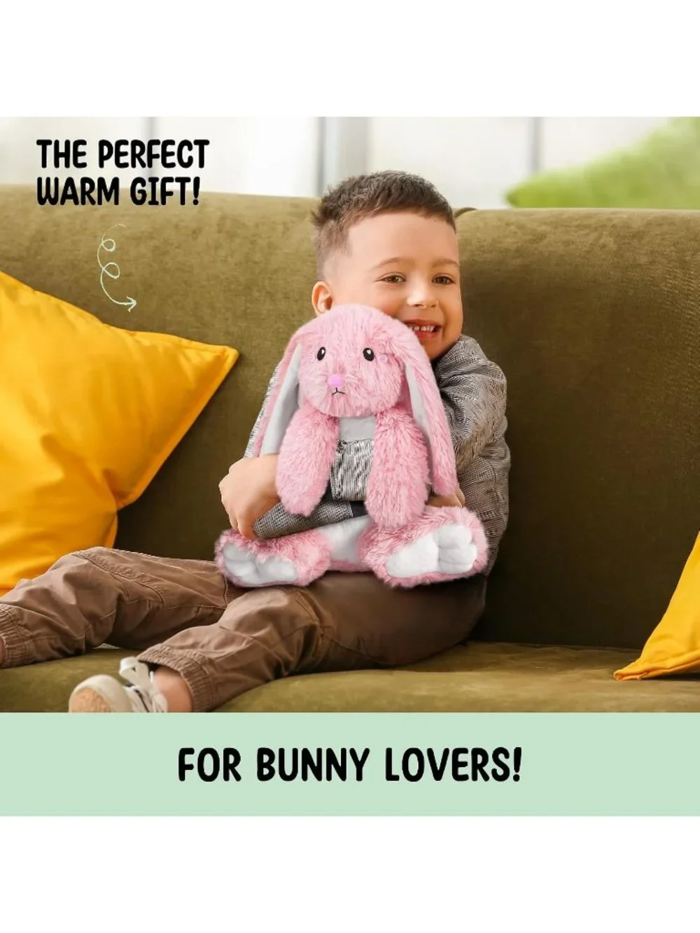 Pink Bunny 1.5 Lb Weighted Plush Microwavable Heating Pad Cozy Stuffed Toy